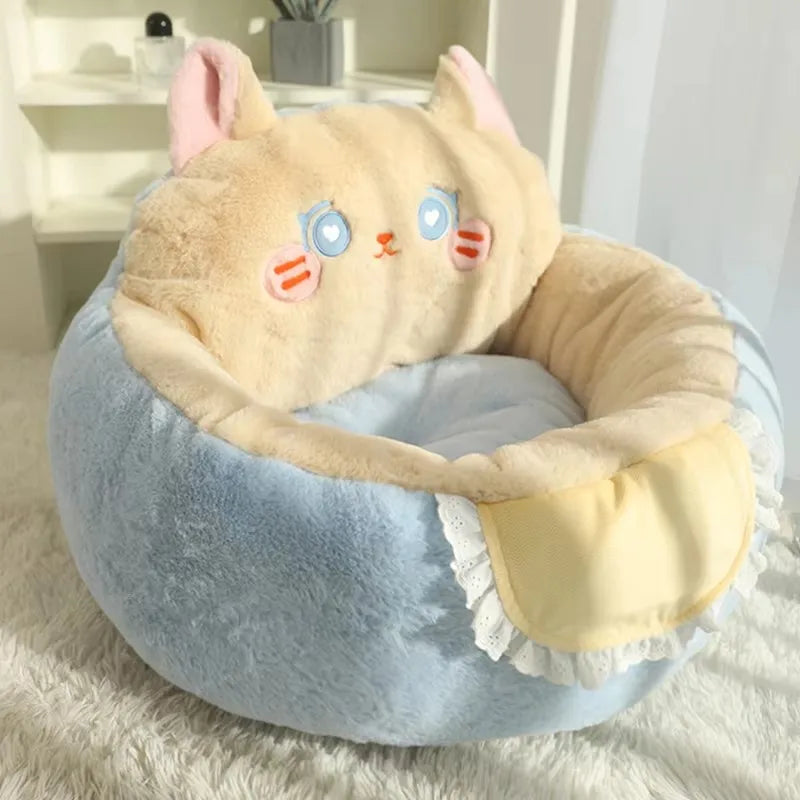 HOOPET Cat Bed Sofa Winter Warm Pet Bed for Small Dogs Cats Thicken Dog Deep Sleeping Bed Puppy Kennel Pet Supplies