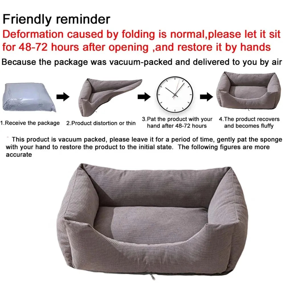 Winter Thickened Pet Mattress Warm Corduroy Cat Nest Dog Bed with Cover Puppy Sleeping Cushion for Small Dogs Kitten Cuscino