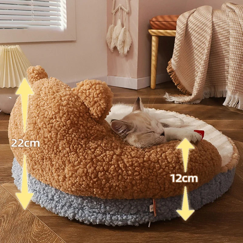 HOOPET Cat Sofa Bear Shape Mat for Small Dog Cat Washable Cave Cat Nest Dog Kennel Sponge Pad for Puppy Kitten Sleeping Artifact