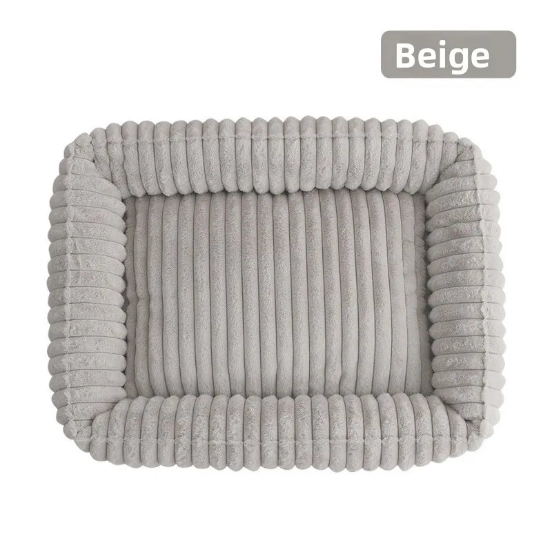Large Dog Bed Square Plush Cat Nest Kennel All Season Washable Dog Sofa Waterproof Mattress Cat Bed for Medium Dogs Accessories