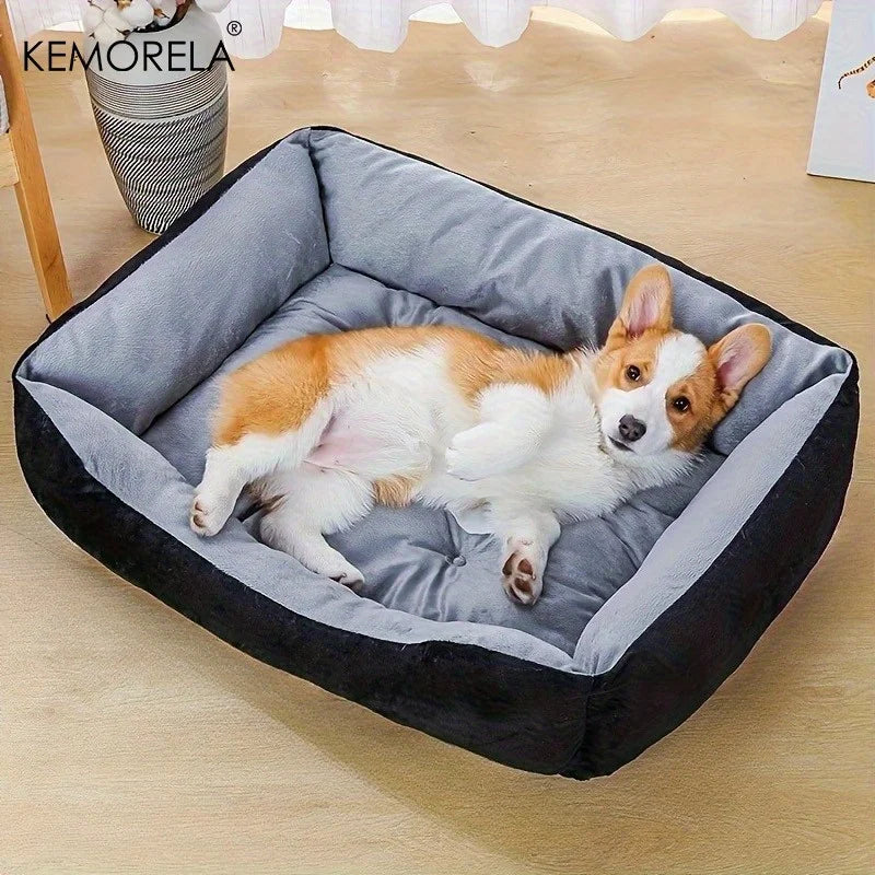 Orthopedic Plush Dog Bed High Rebound Comfortable Support White PP Filled for Small to Large Breeds All Seasons Use