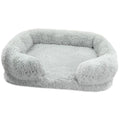 Cozy Plush Dog Sofa Bed Square Beds Washable Warm Pet Cushion Orthopedic Faux Fur Memory Foam Lounger Fluffy with Remove Cover