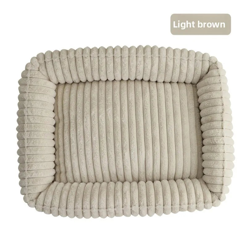 Large Dog Bed Square Plush Cat Nest Kennel All Season Washable Dog Sofa Waterproof Mattress Cat Bed for Medium Dogs Accessories