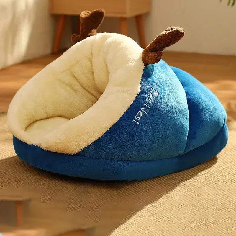 Winter Warm Pet Dog Bed Soft Cozy Dog Cave Bed Warm Cat House Nest Puppy Bed for Small Dogs Cats Cat Sleep Bag Pet Supplies