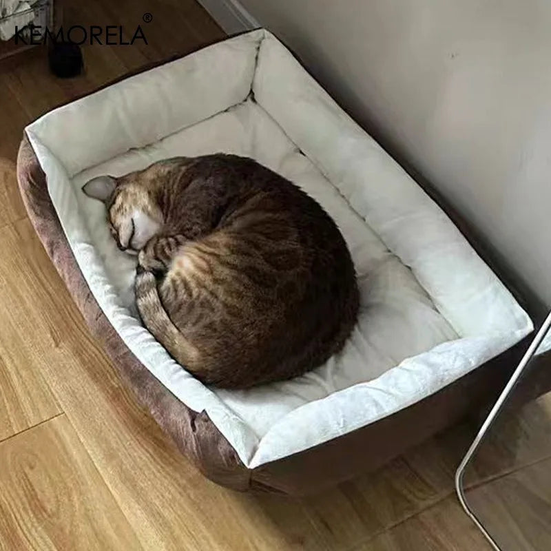 Orthopedic Plush Dog Bed High Rebound Comfortable Support White PP Filled for Small to Large Breeds All Seasons Use