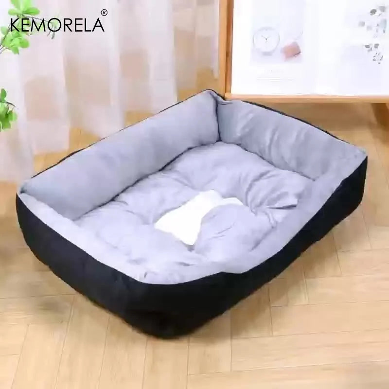 Orthopedic Plush Dog Bed High Rebound Comfortable Support White PP Filled for Small to Large Breeds All Seasons Use