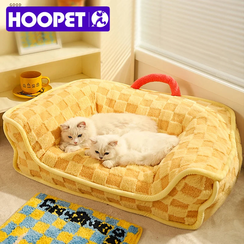 HOOPET Cats Sofa Bed for Small Dogs Pets Yellow Cozy Sleeping Pad Cushions Detachable Sofa Cover Kitten Puppy Pet Accessories