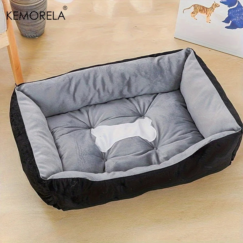 Orthopedic Plush Dog Bed High Rebound Comfortable Support White PP Filled for Small to Large Breeds All Seasons Use