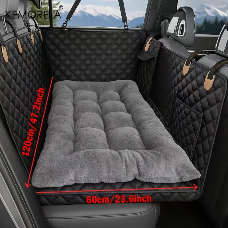 Winter Dog Car Seat Mat with Thick Non-Slip Bottom for SUV Sedan Truck Bed - Warmth for Road Trips And Machine Washable