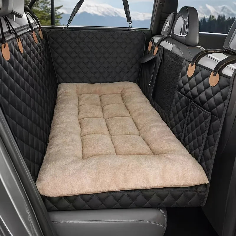 Winter Dog Car Seat Mat with Thick Non-Slip Bottom for SUV Sedan Truck Bed - Warmth for Road Trips And Machine Washable