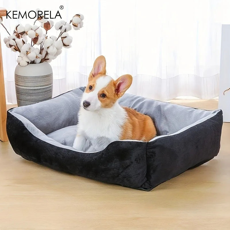 Orthopedic Plush Dog Bed High Rebound Comfortable Support White PP Filled for Small to Large Breeds All Seasons Use