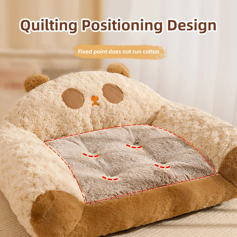 HOOPET Modern Plush Pet Kennel Sofa,Thick Plush Dog Kennel,Cat Kennel,Comfortable Warm Pet Sleeping Bed,Luxury Pet Home