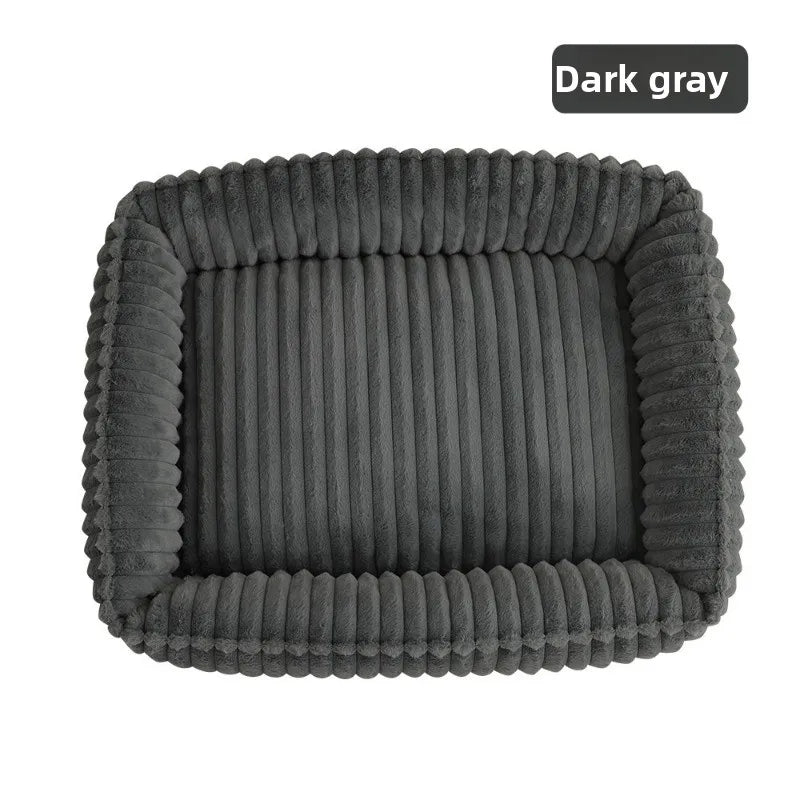 Large Dog Bed Square Plush Cat Nest Kennel All Season Washable Dog Sofa Waterproof Mattress Cat Bed for Medium Dogs Accessories