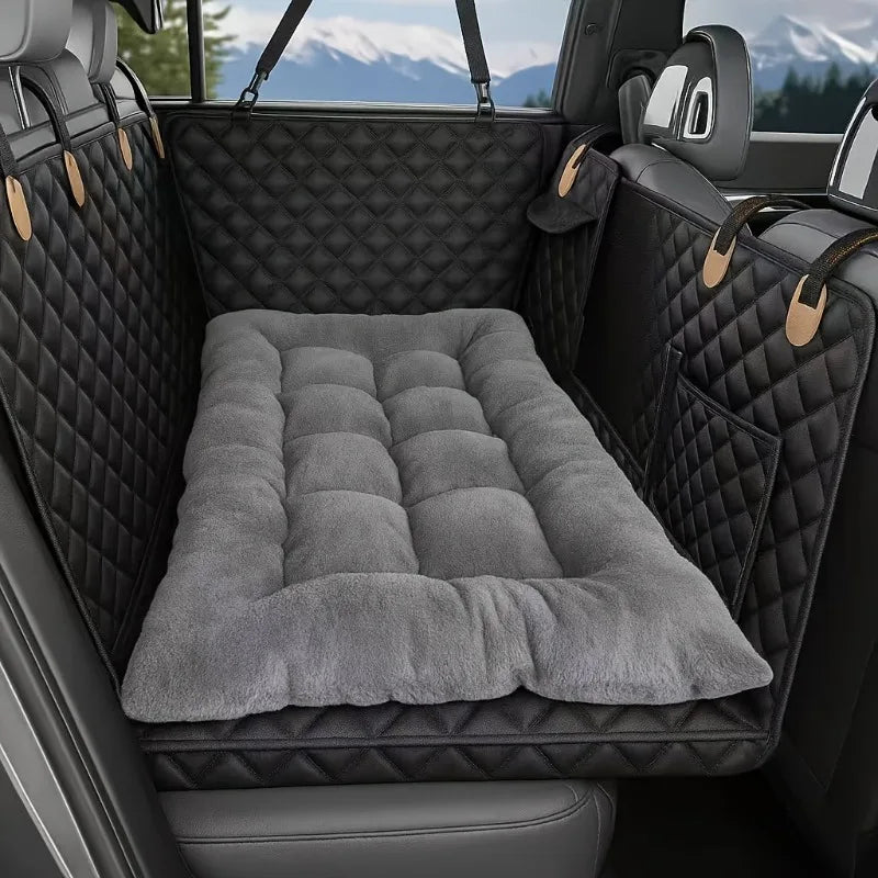 Winter Dog Car Seat Mat with Thick Non-Slip Bottom for SUV Sedan Truck Bed - Warmth for Road Trips And Machine Washable