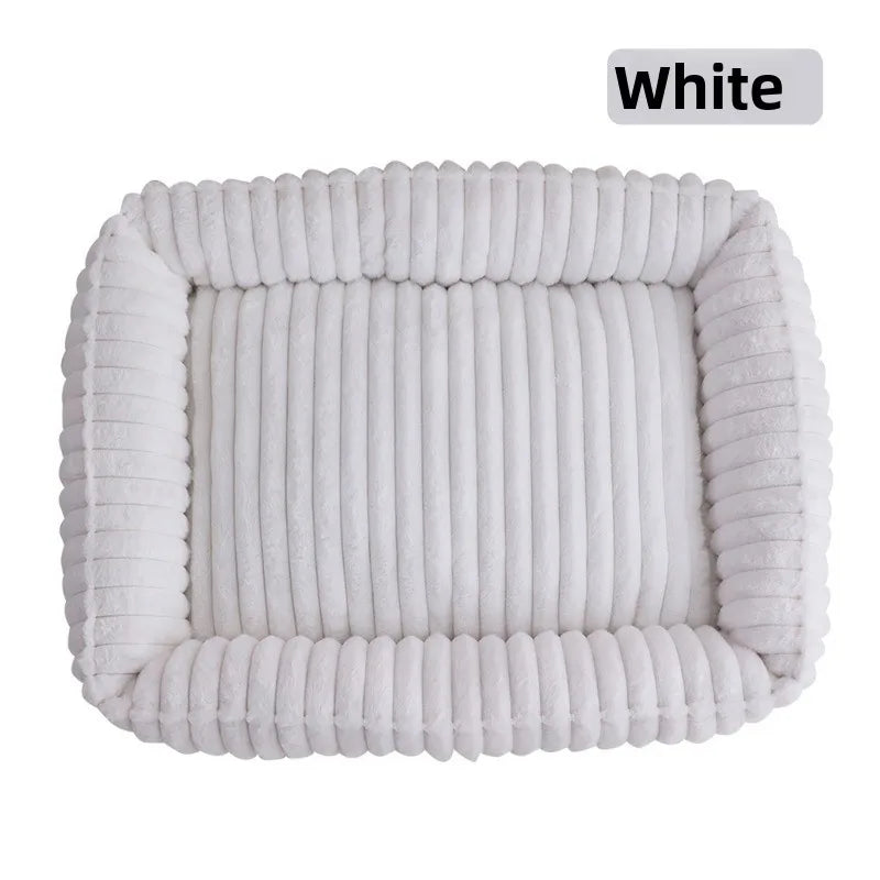 Large Dog Bed Square Plush Cat Nest Kennel All Season Washable Dog Sofa Waterproof Mattress Cat Bed for Medium Dogs Accessories
