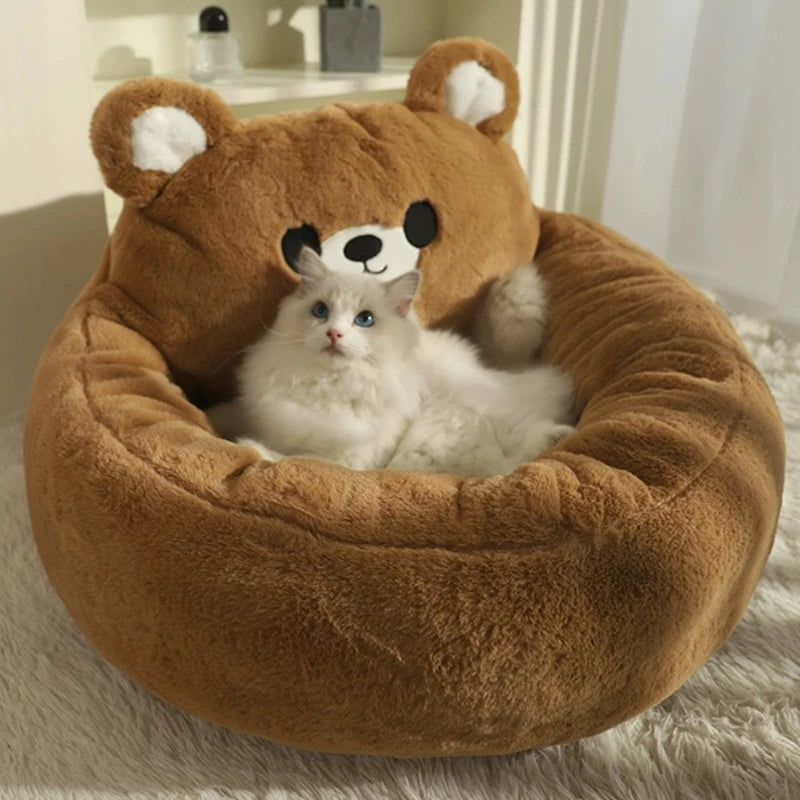 HOOPET Cat Bed Sofa Winter Warm Pet Bed for Small Dogs Cats Thicken Dog Deep Sleeping Bed Puppy Kennel Pet Supplies
