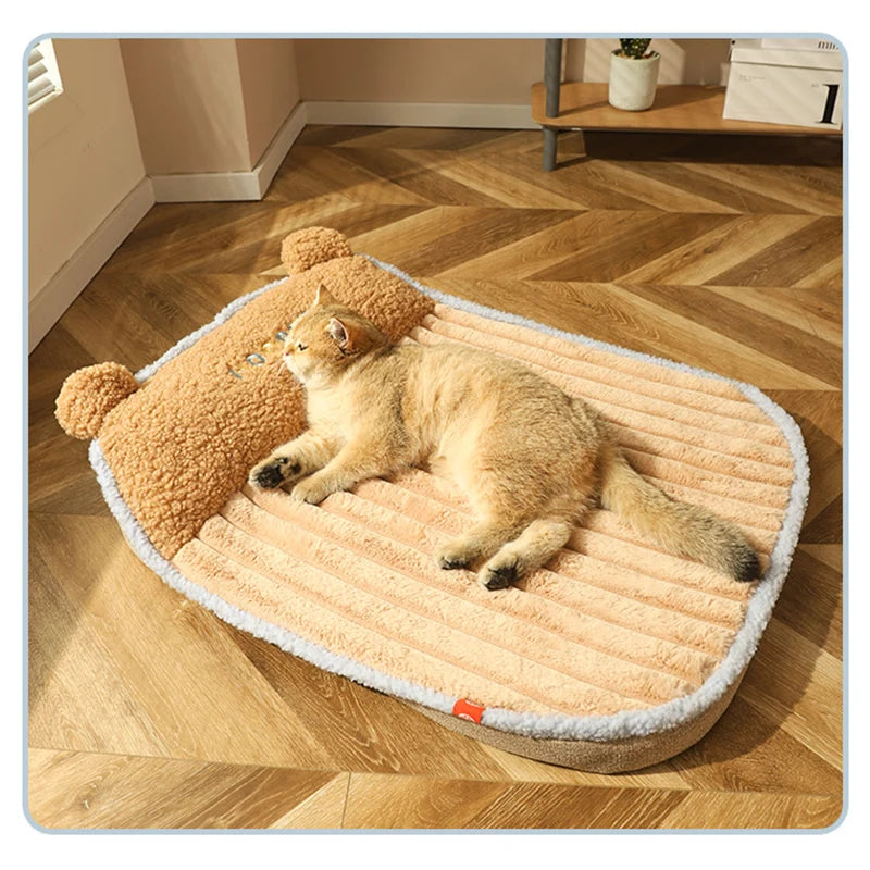 Dog Bed Warm Mat Winter Cat Sleeping Cushion Padded Puppy Kennel Blanket Soft Removable Mattress Pet Supplies