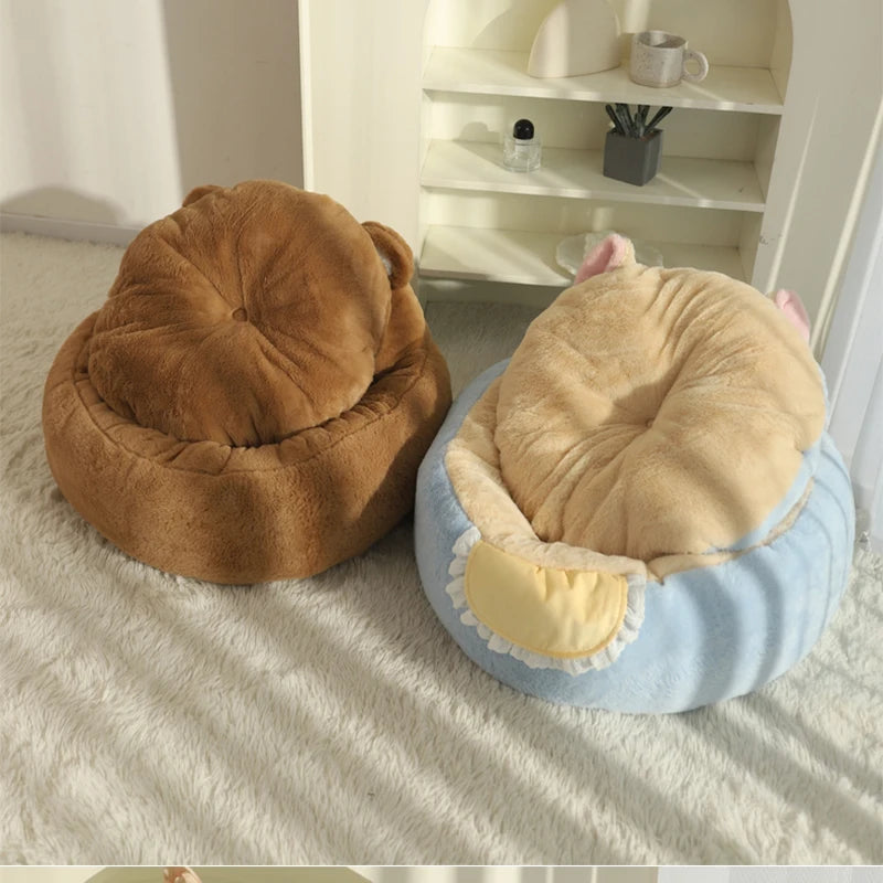 HOOPET Cat Bed Sofa Winter Warm Pet Bed for Small Dogs Cats Thicken Dog Deep Sleeping Bed Puppy Kennel Pet Supplies