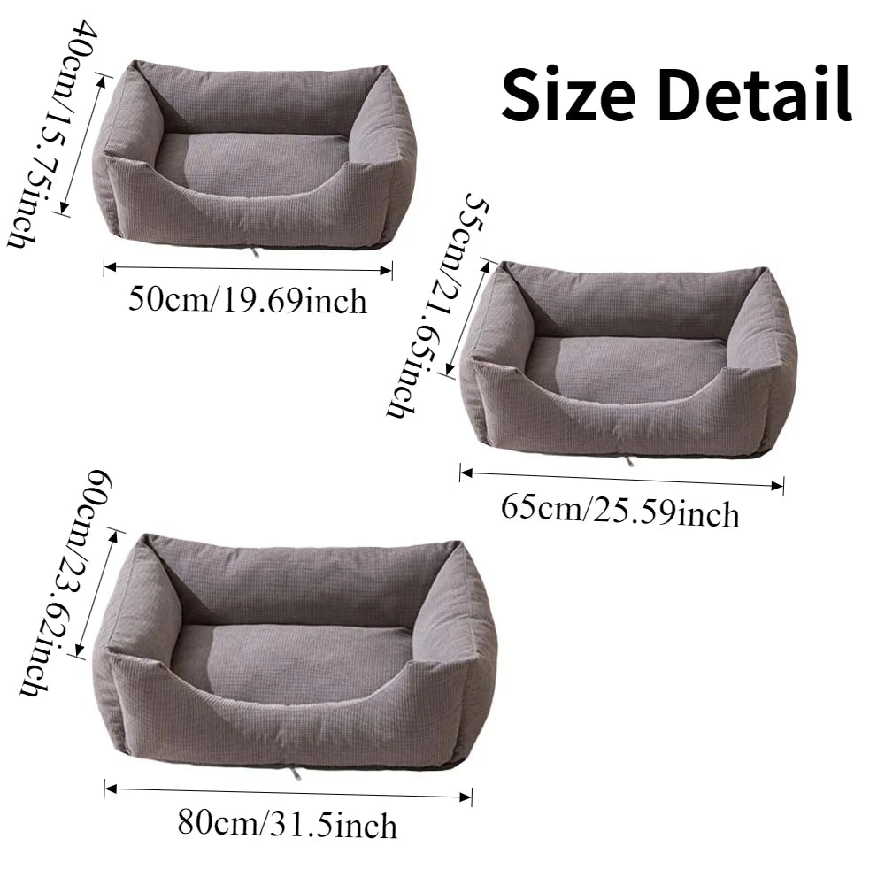 Winter Thickened Pet Mattress Warm Corduroy Cat Nest Dog Bed with Cover Puppy Sleeping Cushion for Small Dogs Kitten Cuscino